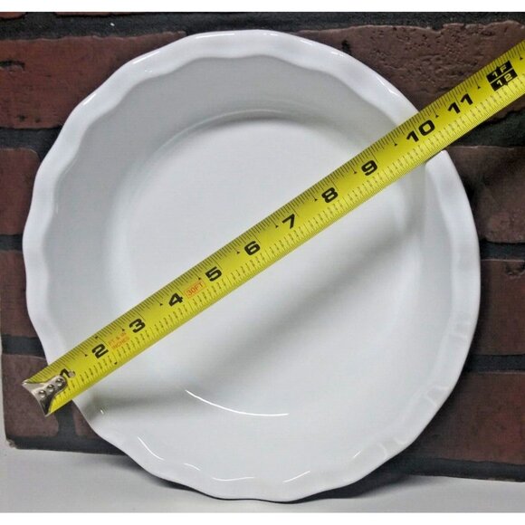 VTG Emile Henry Souffle Baking Dish France Blue Round Ruffled Scalloped Edge EUC - Picture 6 of 8